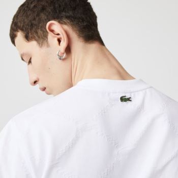 Lacoste LIVE Monogram Printed T-shirt Pánské - Tričko Bílé | CZ-ZyVPCZ